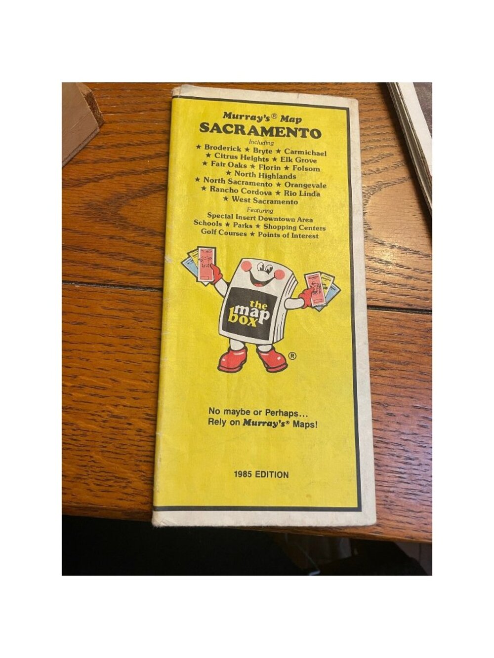 Vintage 1985 Murray’s Sacramento California Street Map Fold-Out Original